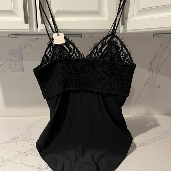 Anthropologie The Viviette Black Lace Bodysuit Size Large NWT $88 snap crotch - Picture 8 of 8